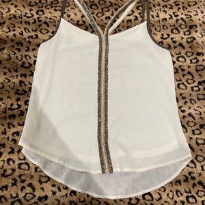 English Rose Pewter & Clear Beaded Cream Cami Sm